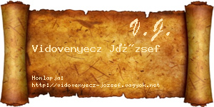 Vidovenyecz József névjegykártya