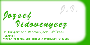 jozsef vidovenyecz business card